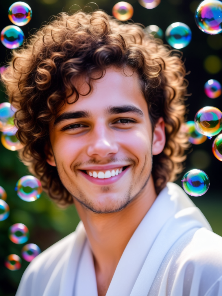 00214-_2742325046_A romantic sketch of a young man with long curly brown hair and brown eyes. He wears a white robe and a smile. Made out of soap.png